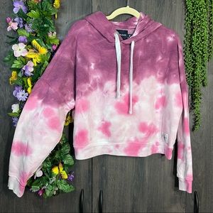 >Calvin Klein Jeans  Tie Dye Printed Hooded Pullover Sweater Size Large